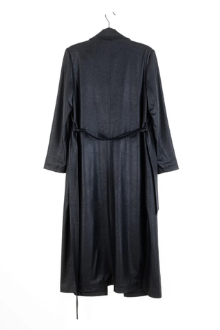 Liquid Leather Zip Front Trench Coat - Black Clara Sunwoo RCLR