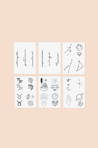 Inked by Dani Zodiac Collection: Earth Signs Temporary Tattoo Pack