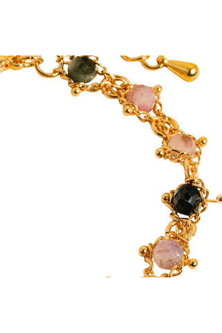 Flânerie Skylar 18K Gold Multi-Stone Chained Necklace