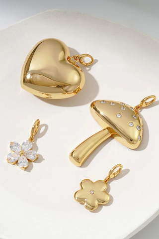 Girls Crew Golden Mushroom Bag Charm