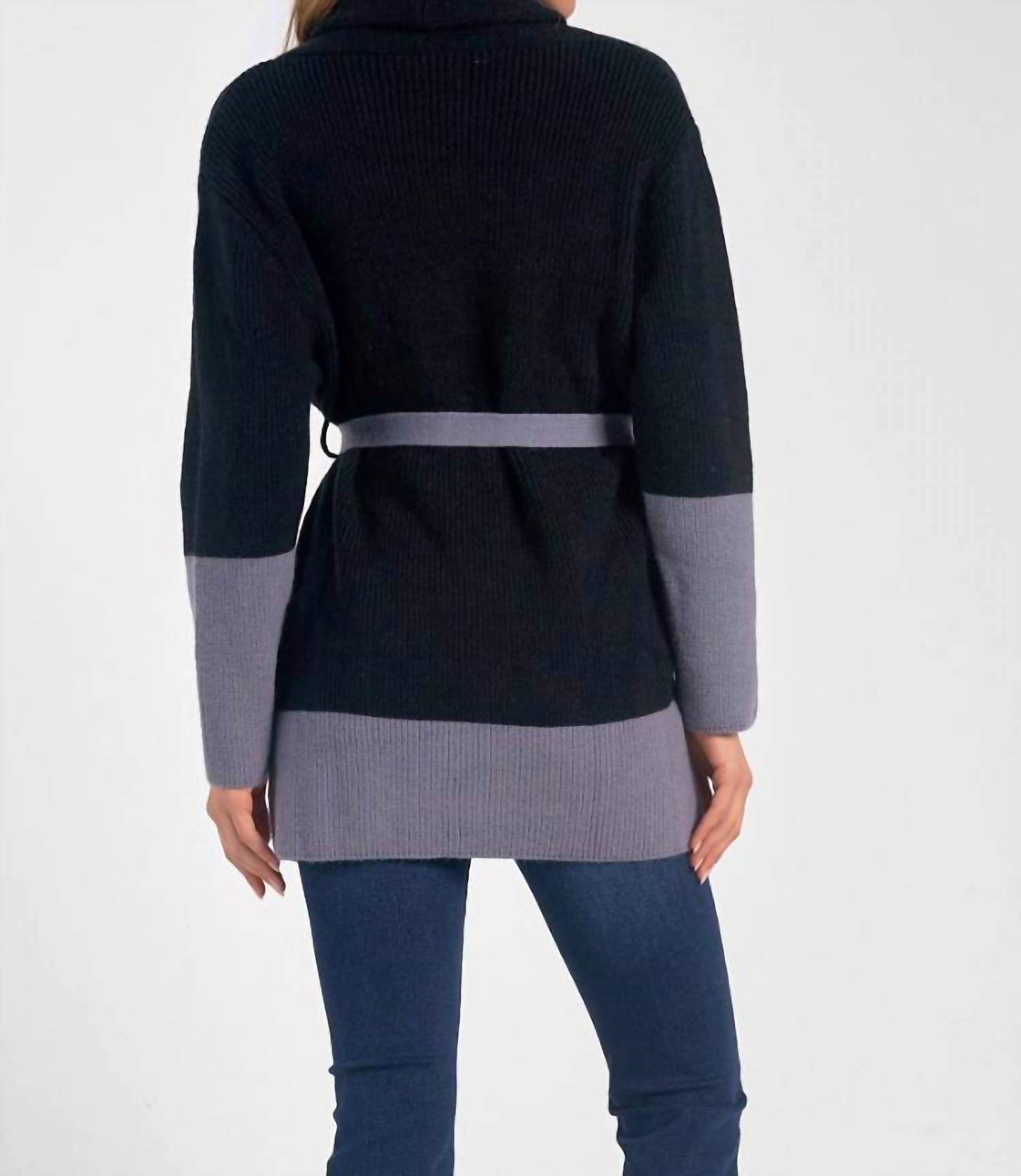 Belted Color Block Cardigan – The Dressing Room