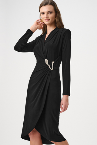 Silky Knit Sheath Wrap Dress