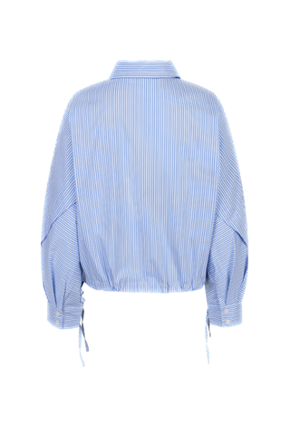 EsQualo SP2628002 Striped Batwing Blouse Blue and white striped shirt on a white background