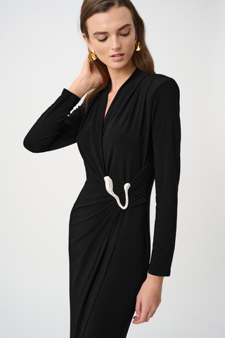 Silky Knit Sheath Wrap Dress Ribkoff 263709