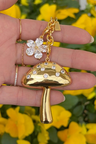 Girls Crew Golden Mushroom Bag Charm