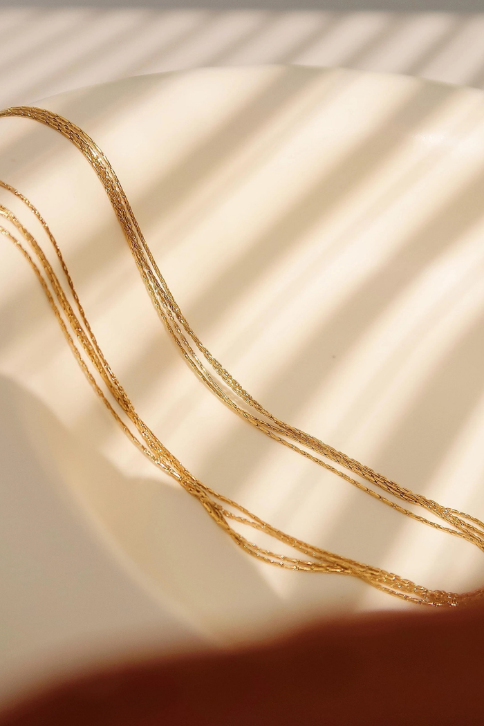 Flânerie by MAIQ Palisse 18K Gold Non-Tarnish Layered Dainty Chain Necklace - Gold