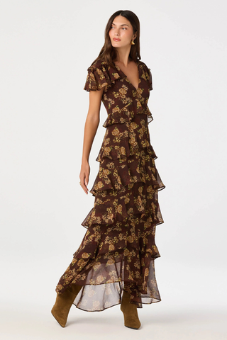 Odalys Flutter Sleeve Maxi Dress ASTR ACDR103541