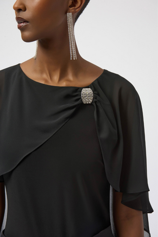 Ribkoff Chiffon and Silky Knit Cape Top 254021