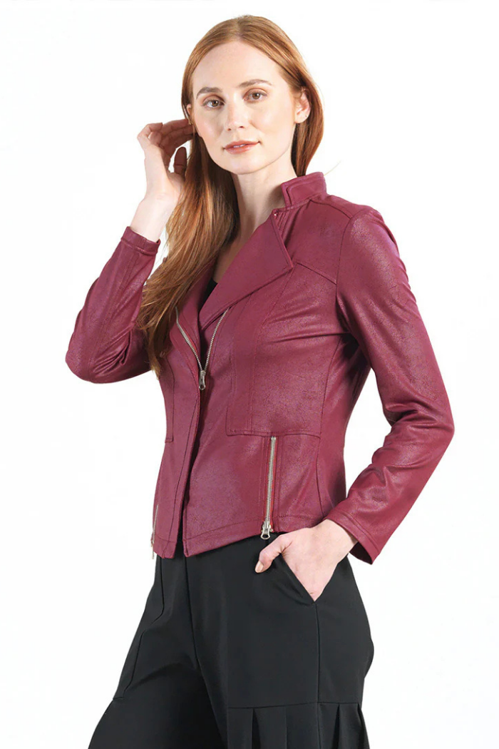 Clara Sunwoo Liquid Leather ™ Signature Jacket - Merlot JK161