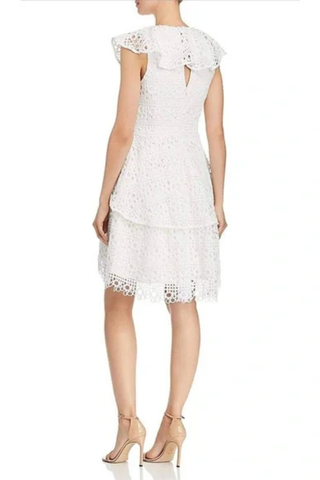 Elliatt Interlude Dress White lace dress on a white background