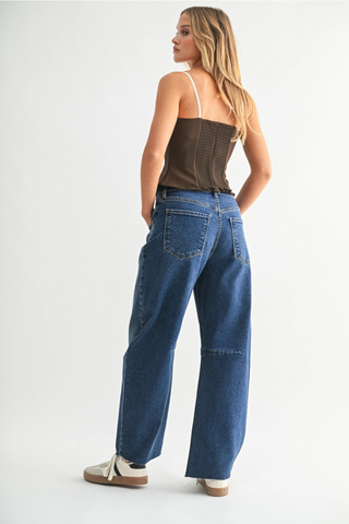 Just Black Denim The Seamed Barrel Jean BP473J-DK