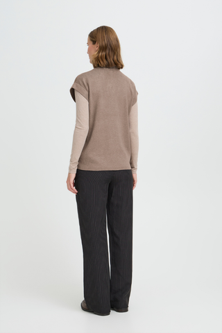 b. young BYMmorla Zipper Vest -Walnut Melange 20817153-181121