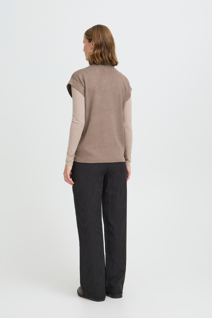 b. young BYMmorla Zipper Vest -Walnut Melange 20817153-181121