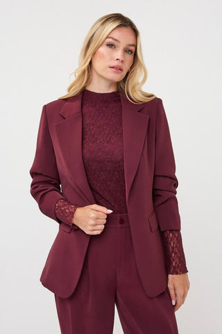 3/4 Sleeve Blazer - Merlot EsQualo F2610501