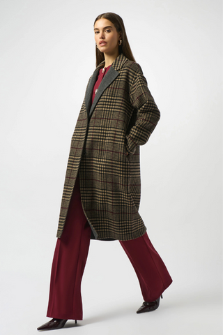 Wool Blend Plaid Double-Faced Coat Ribkoff 253946
