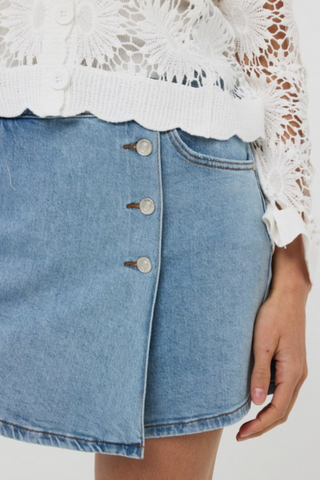 EsQualo Stretch Denim Skort