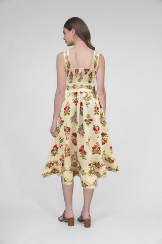 Floral Linen Belted Dress Zoe and Claire SP1164