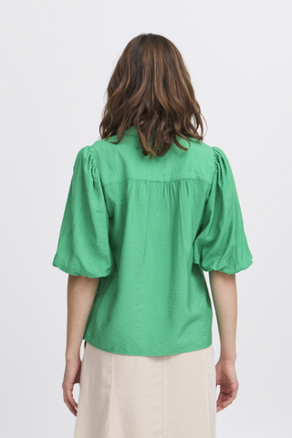 b young BYIbine Short Sleeve Balloon Blouse Jelly Bean