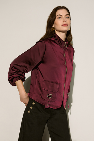 Satin Puff Sleeve Utility Jacket Ribkoff 264939