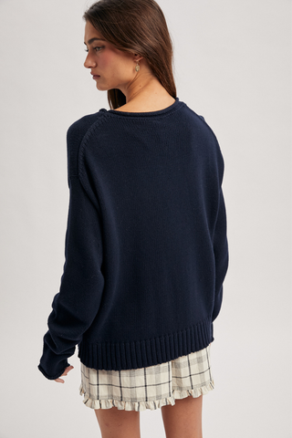 Wishlist American Flag Sweater - Navy WL25-11414