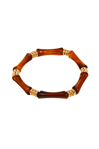 Flânerie Alun 18K Gold Non-Tarnish Bamboo Resin Bangle Set