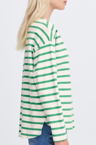 BYRamsi Striped Long Sleeve Pullover Leprechaun Stripe