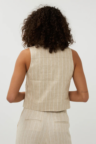 EsQualo Linen Stripe Vest SP2517006