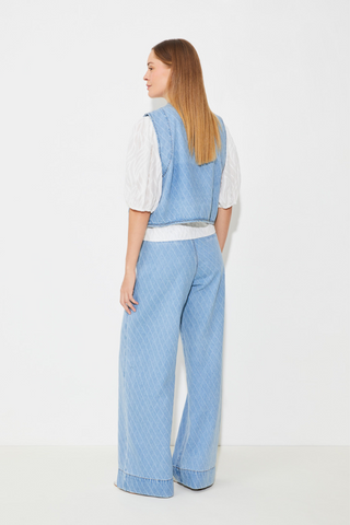 Suncoo Dakota Short Jacquard Denim Vest