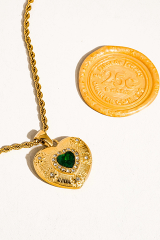 Flânerie by MAIQ Akira Heart Necklace Green
