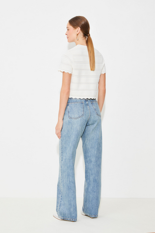 Suncoo Paeli Open Work Short Sleeved Sweater
