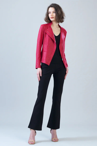 Liquid Leather Signature Jacket - Red Clara Sunwoo JK161
