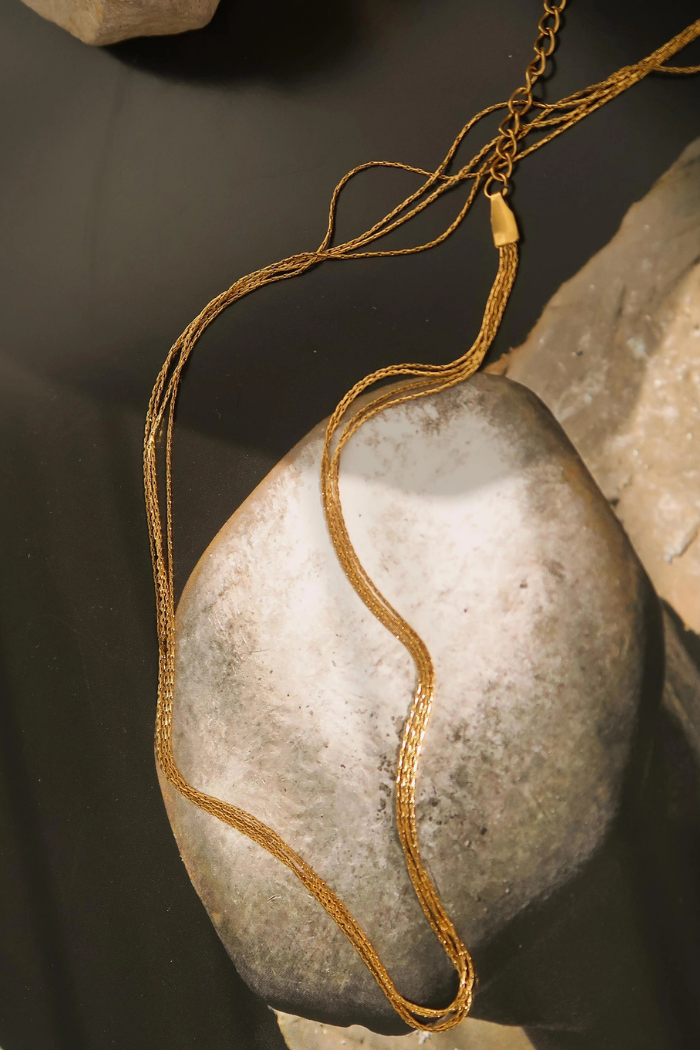 Flânerie by MAIQ Palisse 18K Gold Non-Tarnish Layered Dainty Chain Necklace - Gold