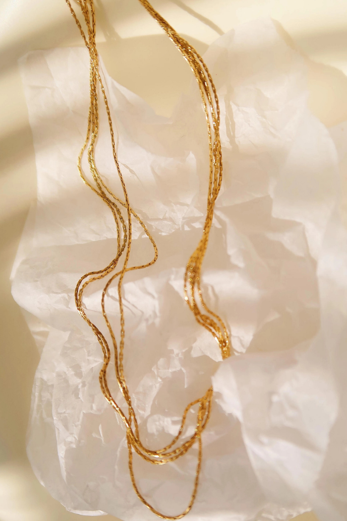 Flânerie by MAIQ Palisse 18K Gold Non-Tarnish Layered Dainty Chain Necklace - Gold
