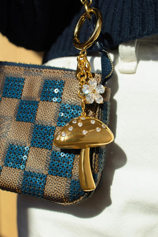 Girls Crew Golden Mushroom Bag Charm