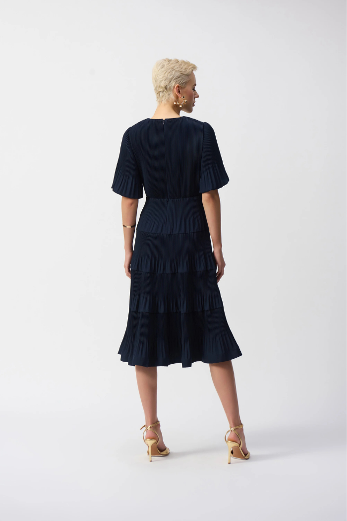 Pleated Woven Fit & Flare Dress | Navy Blue Wedding Guest Dress The Dressing Room Pleated Woven Fit & Flare Dress | Navy Blue Wedding Guest Dress The Dressing Room