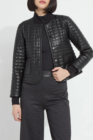 Agnes Quilted Vegan Leather Jacket Lysse 24-3971-M8