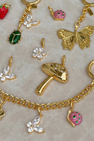 Girls Crew Golden Mushroom Bag Charm