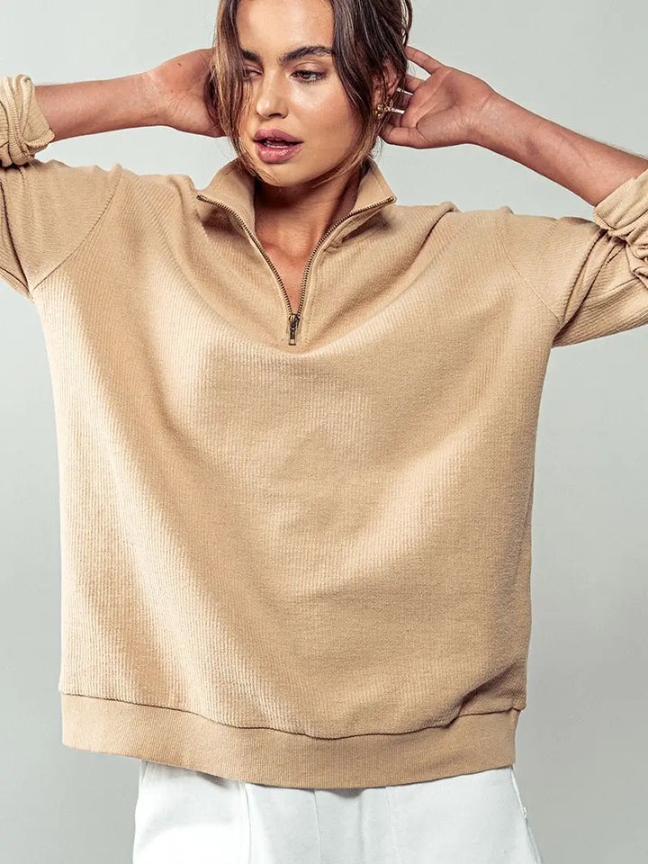 Ribbed sweatshirt sales