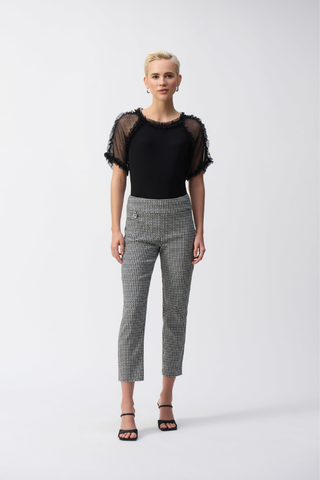 Ribkoff 251054 Silky Knit and Mesh Top