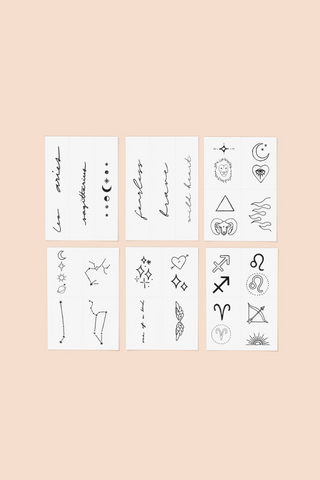 Inked by Dani Zodiac Collection: Fire Signs Temporary Tattoo Pack