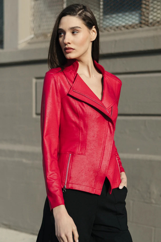 Liquid Leather Signature Jacket - Red Clara Sunwoo JK161
