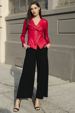 Liquid Leather Signature Jacket - Red Clara Sunwoo JK161