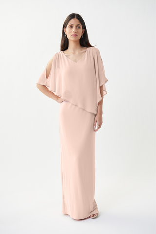 Signature | Silky Knit Chiffon Layered Gown with Cape Ribkoff 221385S25