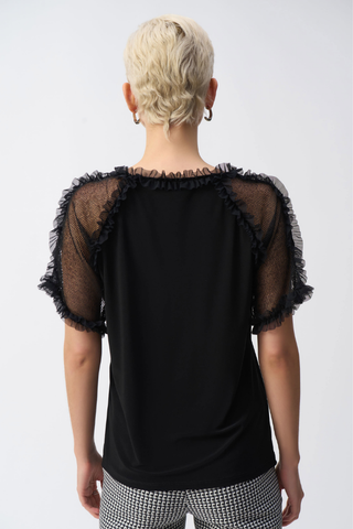 Ribkoff 251054 Silky Knit and Mesh Top
