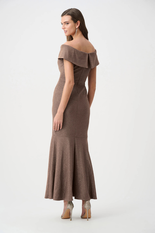Sparkle Knit Off-Shoulder Trumpet Dress Ribkoff 263728
