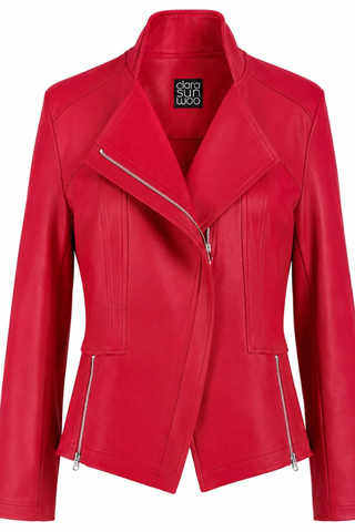 Liquid Leather Signature Jacket - Red Clara Sunwoo JK161