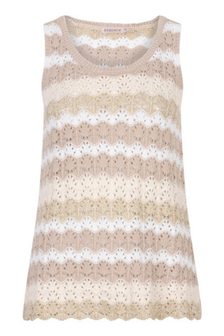 EsQualo Sleeveless Knit Striped Sweater