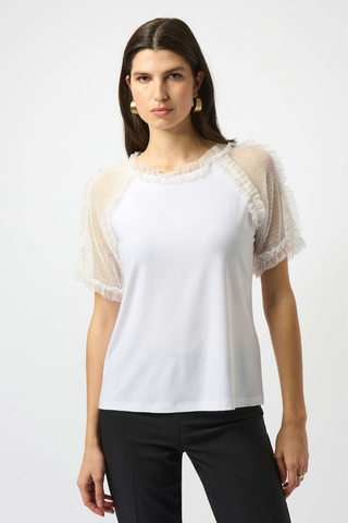 Ribkoff 251054 Silky Knit and Mesh Top