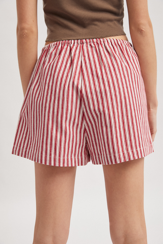 Wishlist Striped Drawstring Shorts - Red WL25-11947 Red/Cream