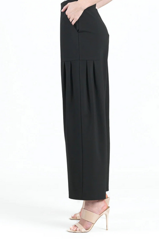 Clara Sunwoo Rayon-Ponte Knit - Pleated Wide Leg Pocket PT70RA